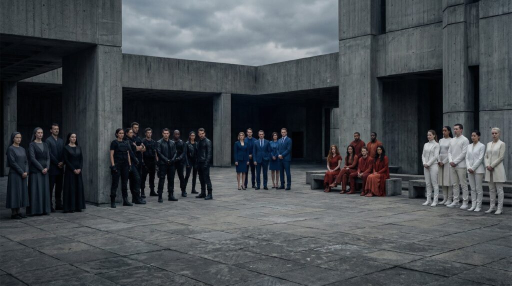 Rozdělení společnosti do&nbsp;skupin podle filmu Divergence